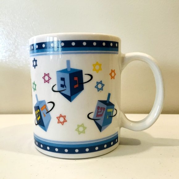 Rite Light Susan Fischer Weis Hanukkah Mugs Menorah Dreidel Set of 3 - Picture 5 of 7